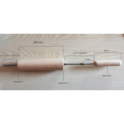 Rošt na trdelník s dřevěným madlem a válečkem - 20x5 cm