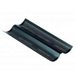 Forma na pečení bagety, děrovaná 380x160mm - na 2 bagety